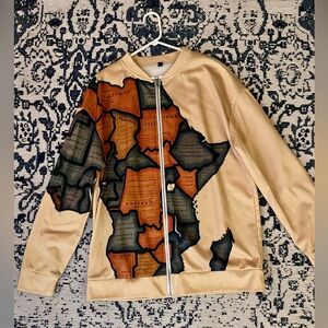 Beige Jacket with Africa Map Design